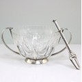 ghetiera art deco & cleste mecanic. cristal & metal argintat. Franta cca 1920